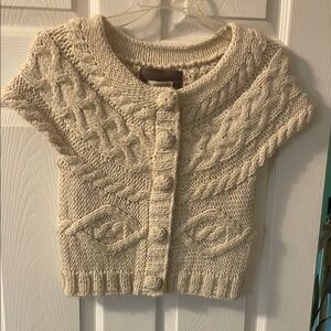 Anthropologie Cream Cable Knit Sweater